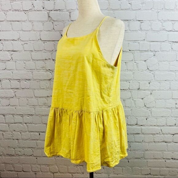 Harlowe & Graham Yellow Cotton Skirted Strappy Top - Picture 7 of 10